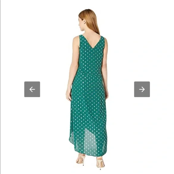 TED BAKER LONDON, Cami Metallic Dot Sleeveless High/Low Shift Dress - Picture 2 of 10